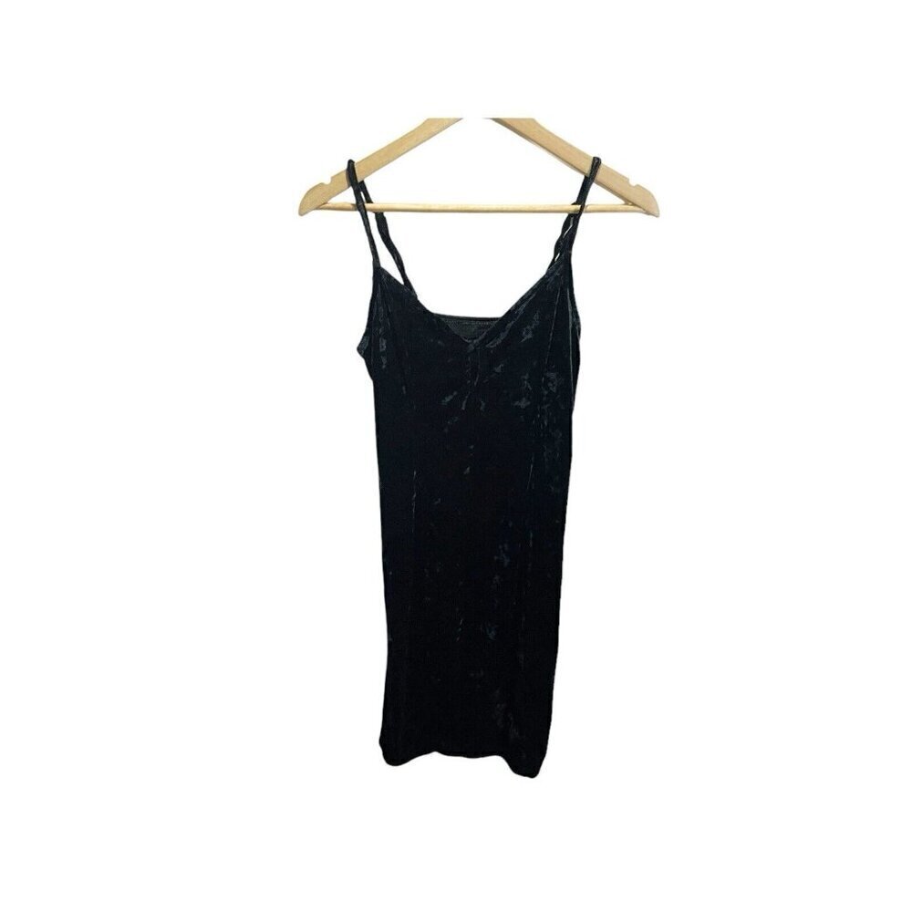 Kendall & Kylie Black Crushed Velvet‎ Mini Dress S Sleeveless Bodycon
